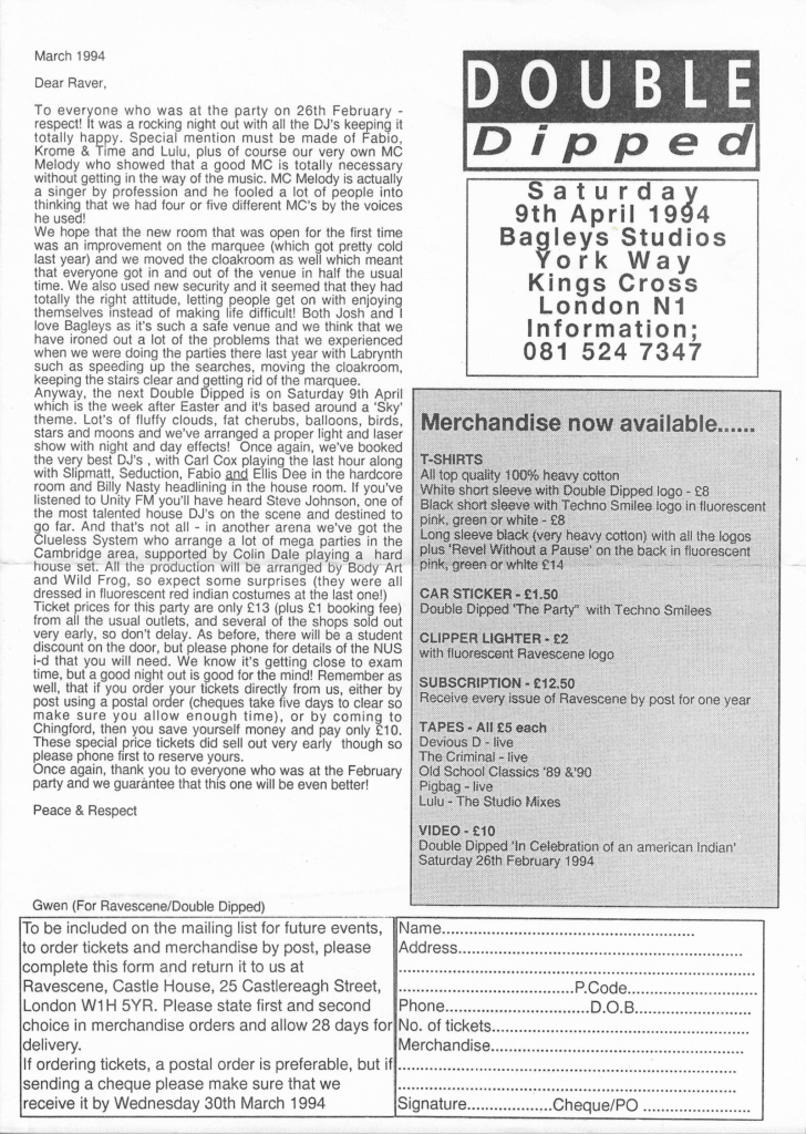 Double Dipped Newsletter March 1994